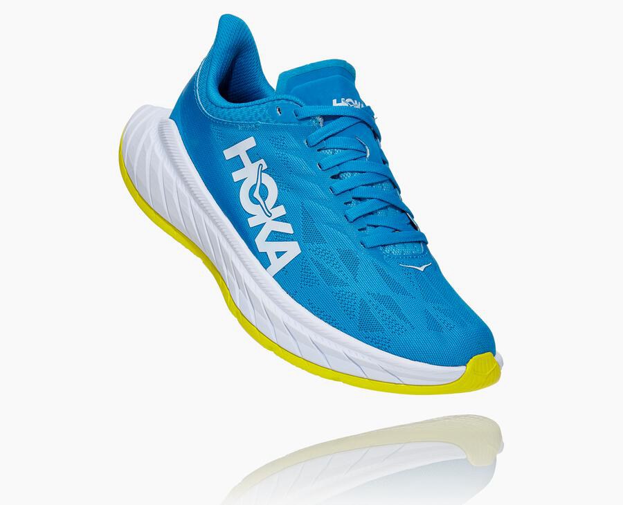 Hoka One One Koşu Ayakkabısı Kadın Mavi/Beyaz - Carbon X 2 - AE7395018